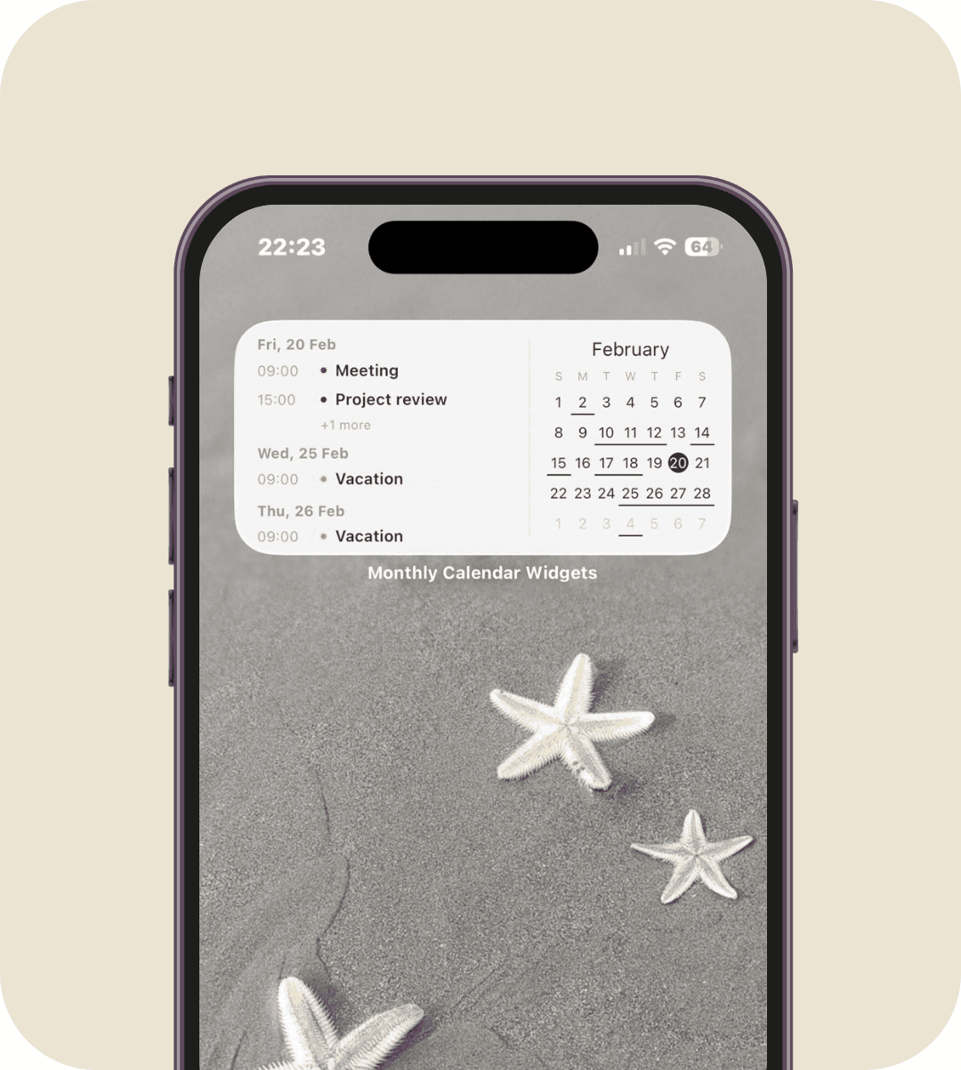 Medium Event + Calendar in Minimalist theme